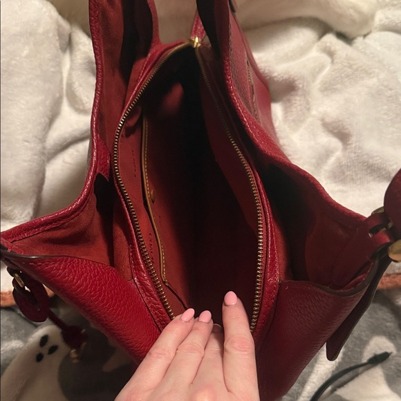 Coach Lori/Bella Red Pebbled Leather Shoulder Bag - Picture 4 of 6